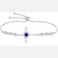 AZURE LEAF Cross Bracelet Halo Birthstone Bracelet Fine Jewelry Birthday Gifts for Her Women